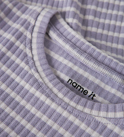 Name It Bluse - NmfVemma - Lavender Gray/Lilac Marble Stripe