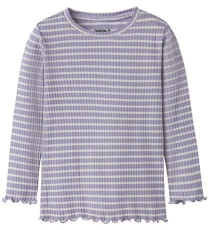 Name It Bluse - NmfVemma - Lavender Gray/Lilac Marble Stripe