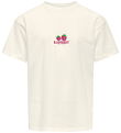 Kids Only T-shirt - KogCarina - Loose - Cloud Dancer/Raspberry
