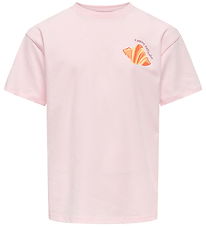 Kids Only T-shirt - KogCarina - Loose - Barely Pink/Amalfi