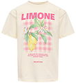 Kids Only T-shirt - KogCarina - Loose - Tofu/Limone