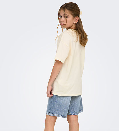 Kids Only T-shirt - KogCarina - Loose - Tofu/Limone
