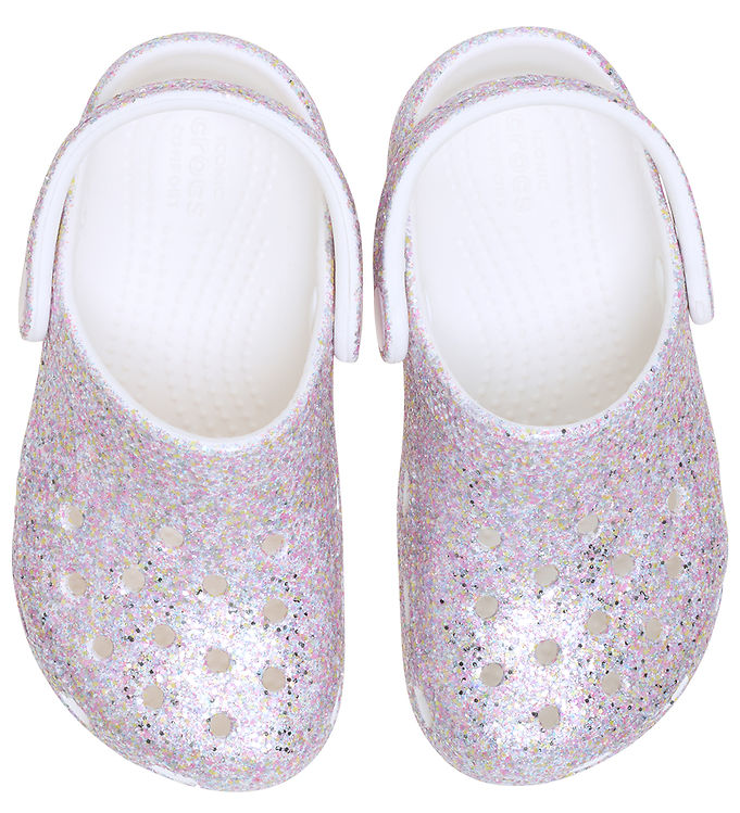 Crocs Sandaler - Classic Fantasy Glitter Clog T - Hvid