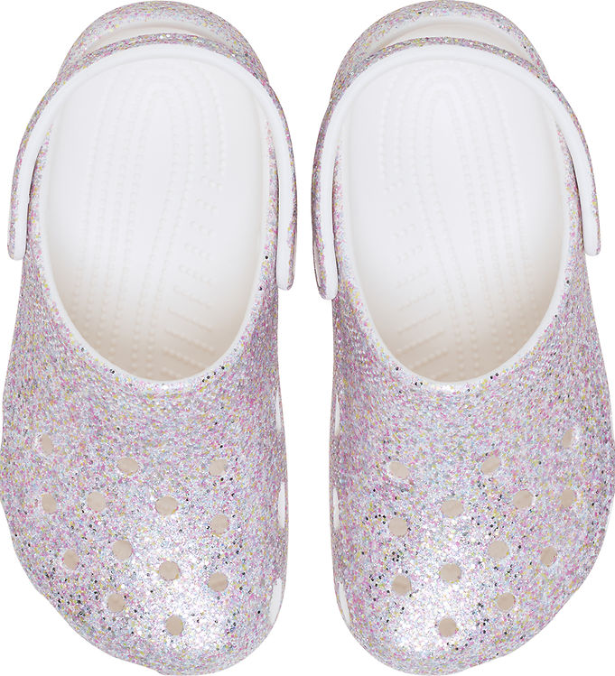Crocs Sandaler - Classic Fantasy Glitter Clog K - Hvid