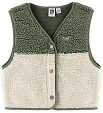 Roxy Waistcoat - Fleece - Iconic Color Block - Green/White