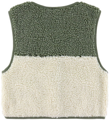 Roxy Vest - Fleece - Iconic Color Block - Grøn/Hvid