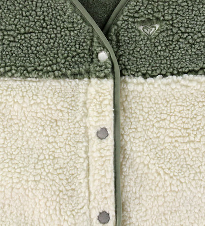 Roxy Vest - Fleece - Iconic Color Block - Grøn/Hvid