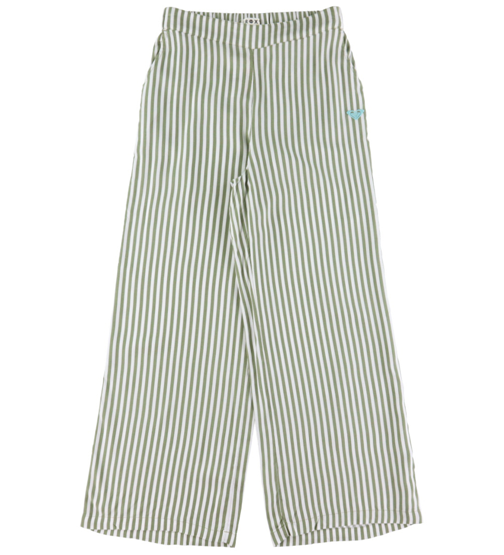 Roxy Pantalon - Viscose - Tu mas trouv - VertBlanc - Roxy - 8 ans 128 - Pantalon - Coton 20 €