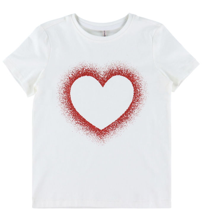 Kids Only T-shirt - KogCandy - Cloud Dancer/Glitter Heart