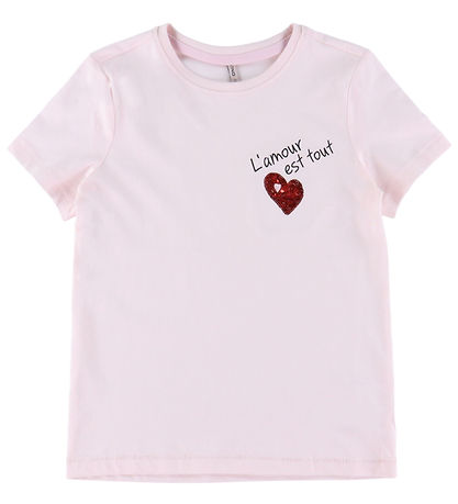Kids Only T-shirt - KogCandy - Barely Pink/Lamour