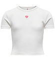 Kids Only T-shirt - Rib - KogElva - Cloud Dancer/Heart/Romance R