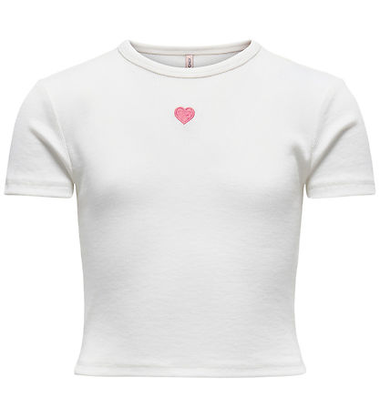 Kids Only T-shirt - Rib - KogElva - Cloud Dancer/Heart/Romance R