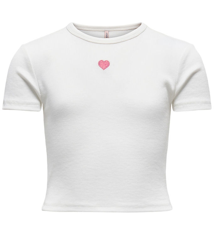 Kids Only T-shirt - Rib - KogElva - Cloud Dancer/Heart/Romance R
