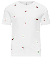 Kids Only T-shirt - Noos - KogKetty - Bright White/Cherries