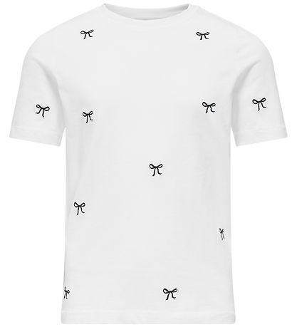 Kids Only T-shirt - Noos - KogKetty - Bright White/Black Bows
