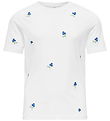 Kids Only T-shirt - Noos - KogKetty - Bright White/Blue Flowers