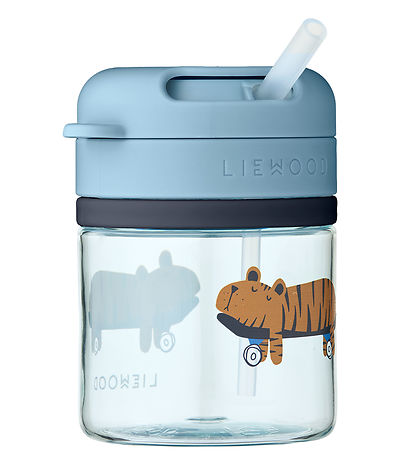 Liewood Kop m. Sugerør - Pavia - 280 ml - Fun/Beach Blue