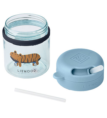 Liewood Kop m. Sugerør - Pavia - 280 ml - Fun/Beach Blue