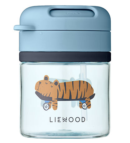 Liewood Kop m. Sugerør - Pavia - 280 ml - Fun/Beach Blue