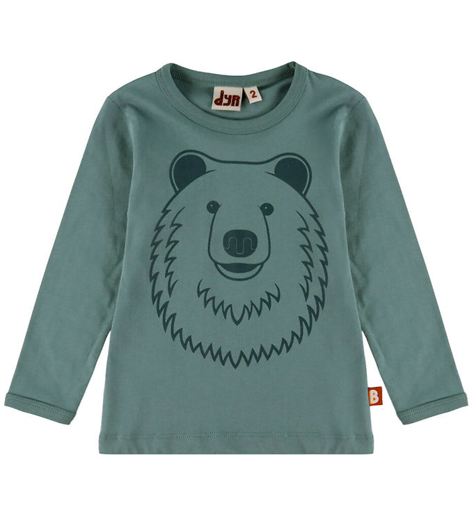 DYR-Cph Bluse - Dyrshedding - Blue Grey Outline Bjørn
