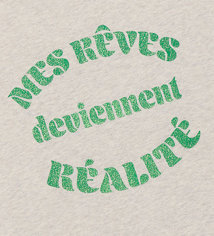 Indian Blue Jeans T-shirt - Wide Fit - Light Sand Melange m. Grø