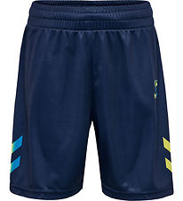 Hummel Shorts - hmlShimmer - Dress Blues/Limeade