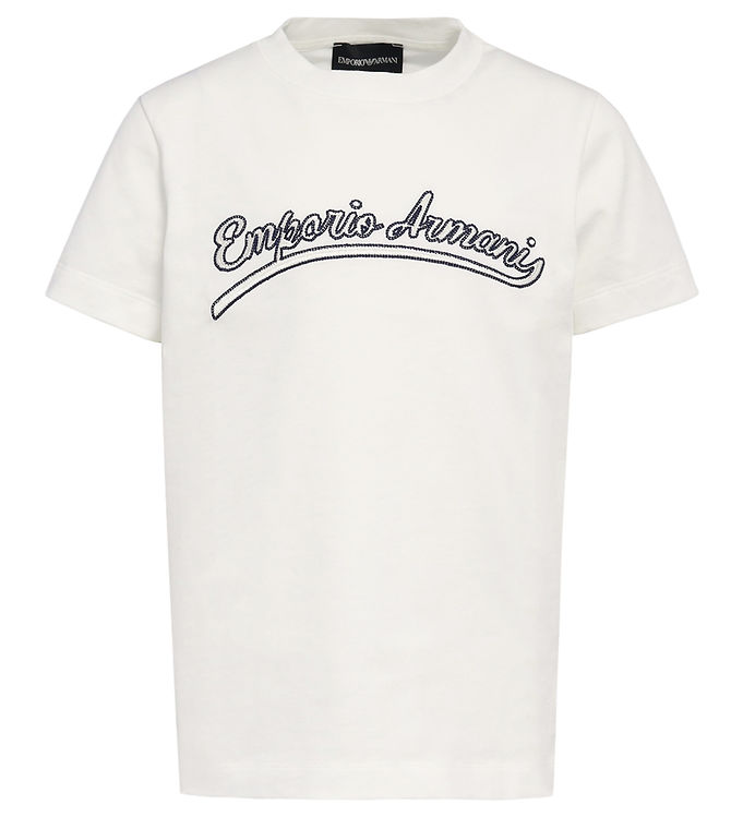 Emporio Armani T-shirt - Off White m. Broderi