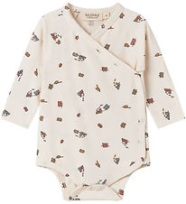 MarMar Wrap Bodysuit l/s - Cotton/Modal - Belito - Trains