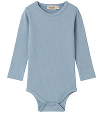 MarMar Bodysuit l/s - Rib - Cotton/Modal - Blue Iris