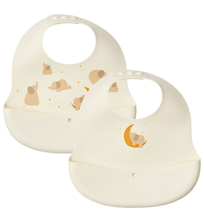 Liewood Ember printet hagesmæk 2 dele Elephant-Creme de la creme