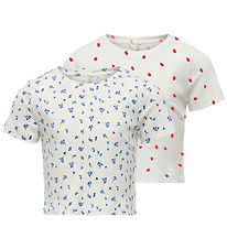 Kids Only T-shirts - Rib - KogBella - 2-pak - Cloud Dancer/Mazar