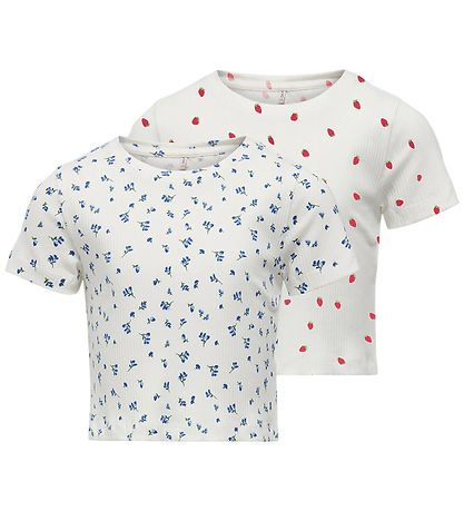 Kids Only T-shirts - Rib - KogBella - 2-pak - Cloud Dancer/Mazar