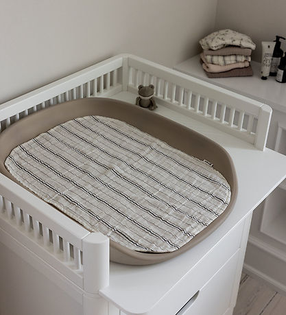 Sebra Pusleunderlag - 2-pak - Muslin - Stripe Beige