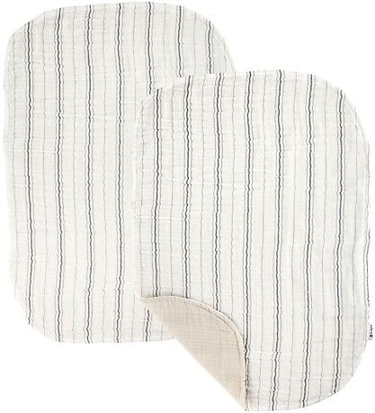 Sebra Pusleunderlag - 2-pak - Muslin - Stripe Beige