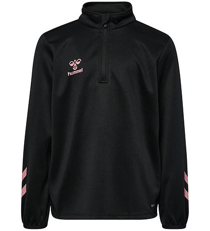 Hummel Sweatshirt - hmlShimmer Half Zip - Black/Bridal Rose