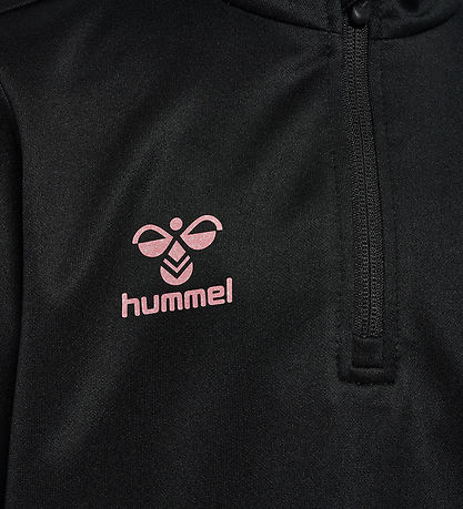 Hummel Sweatshirt - hmlShimmer Half Zip - Black/Bridal Rose