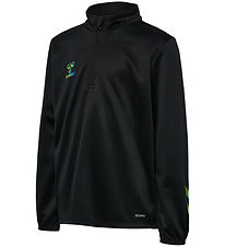 Hummel Collegegenser - hmlShimmer Halv Glidelås - Black/Limeade