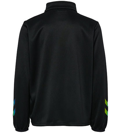 Hummel Sweatshirt - hmlShimmer Half Zip - Black/Limeade