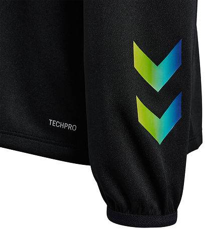 Hummel Sweatshirt - hmlShimmer Half Zip - Black/Limeade