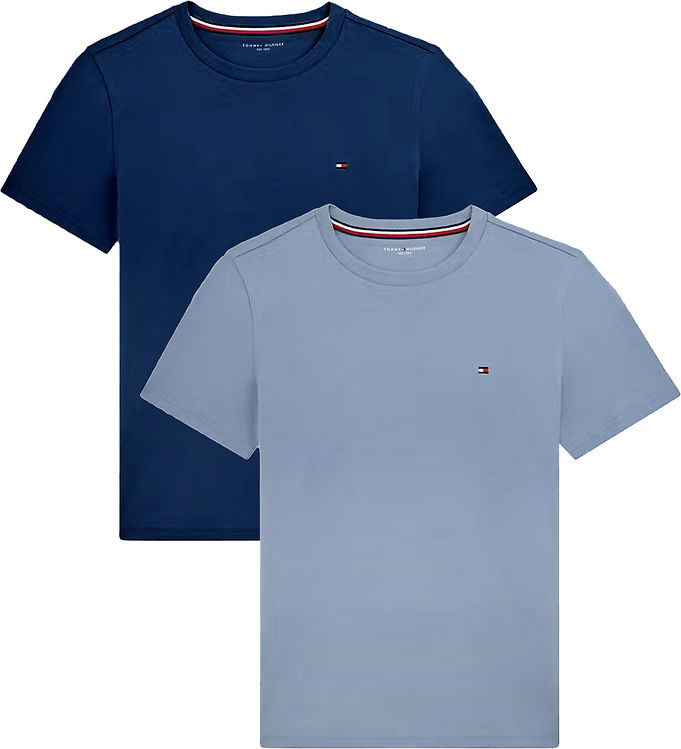Tommy Hildiger T-shirts - 2-pak - Brisk Blue/Preppy Navy
