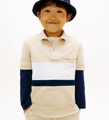 Tommy Hilfiger Polo - Mini Crop - Classic Beige ColourblockBeige