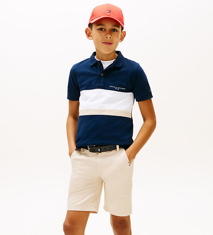 Tommy Hilfiger Polo - Mini Crop - Dark Night Navy ColourblockBlu