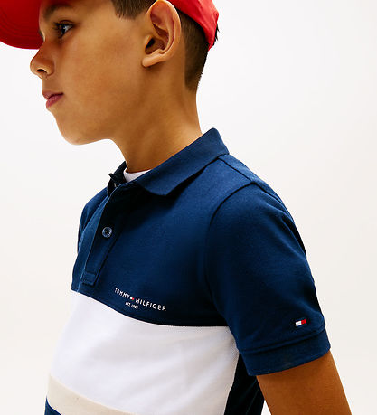 Tommy Hilfiger Polo - Mini Crop - Dark Night Navy ColourblockBlu