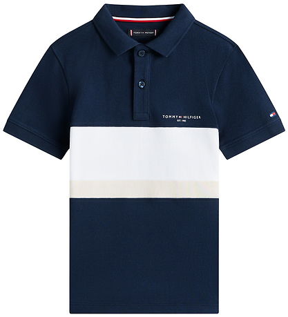 Tommy Hilfiger Polo - Mini Crop - Dark Night Navy ColourblockBlu