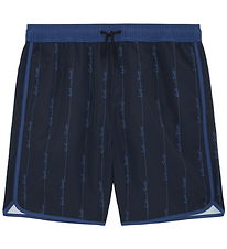 Lyle & Scott Badeshorts - Dark Navy m. Striber