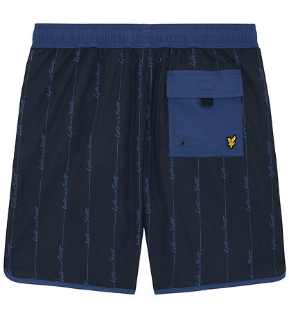 Lyle & Scott Badeshorts - Dark Navy m. Striber