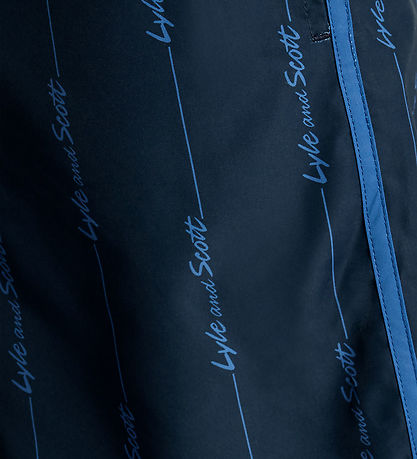 Lyle & Scott Badeshorts - Dark Navy m. Striber