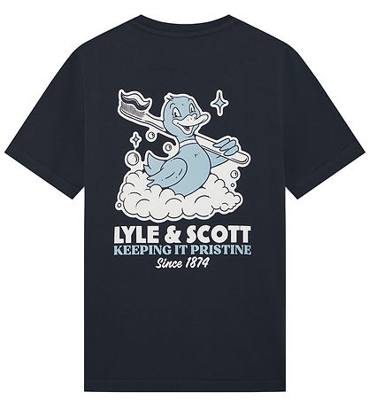 Lyle & Scott T-shirt - Dark Navy m. Print