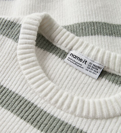 Name It Bluse - Strik - NkfVnilla - Cloud Dancer/Shadow