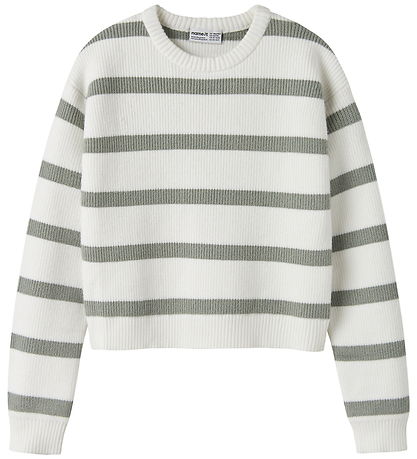 Name It Bluse - Strik - NkfVnilla - Cloud Dancer/Shadow